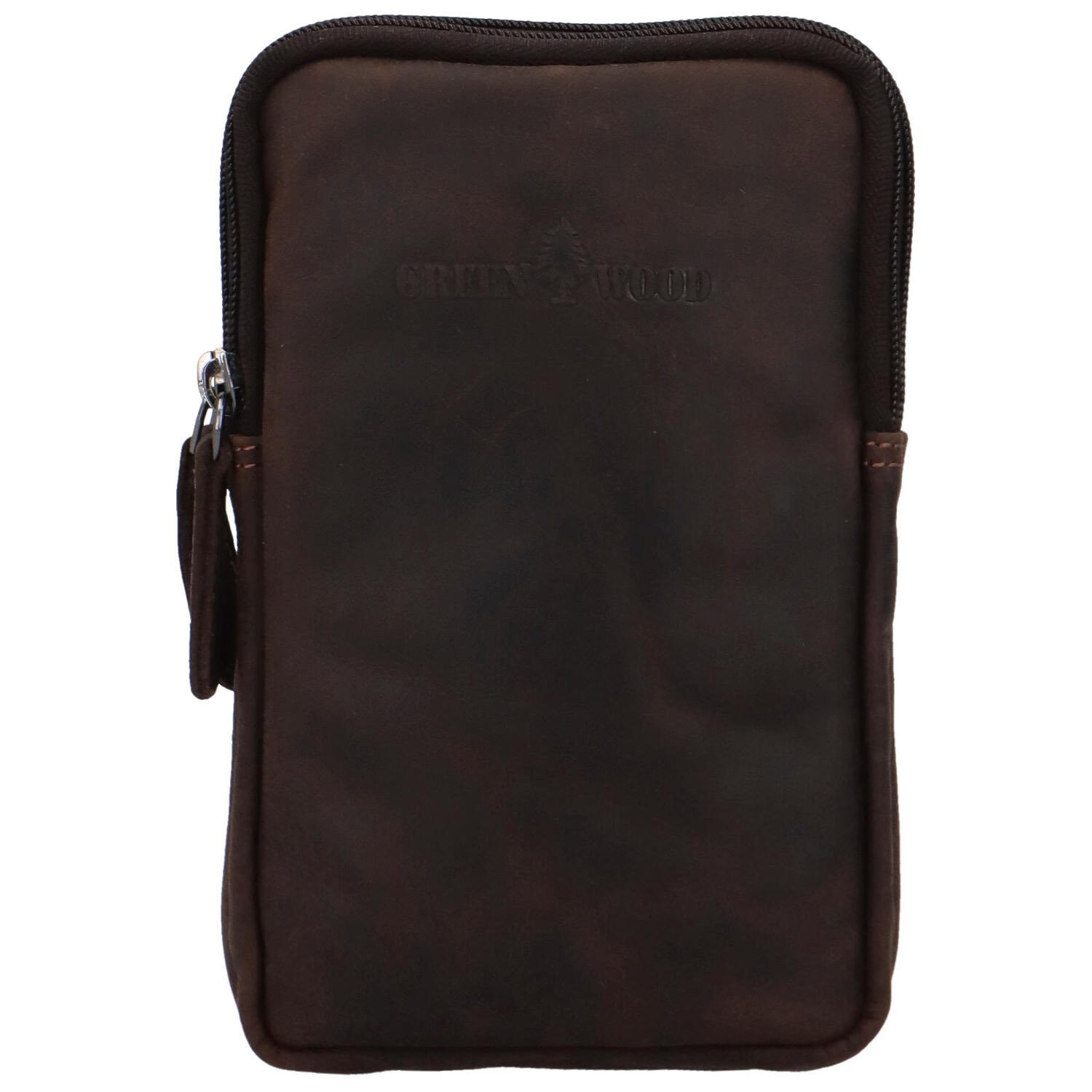 Praktická kožená crossbody Indila, tmavě hnědá