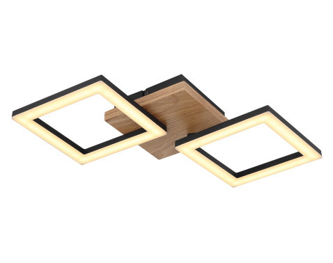 Stropní LED osvětlení Kerry 46 cm, kov/dřevo