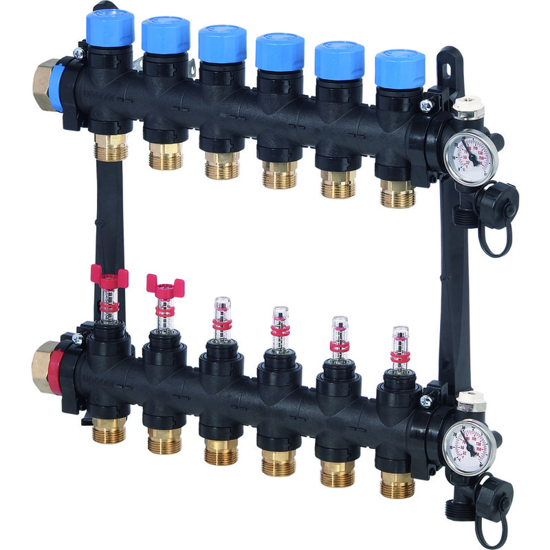 Plastový rozdělovač Uponor Vario M s průtokoměry, 5 okruhů