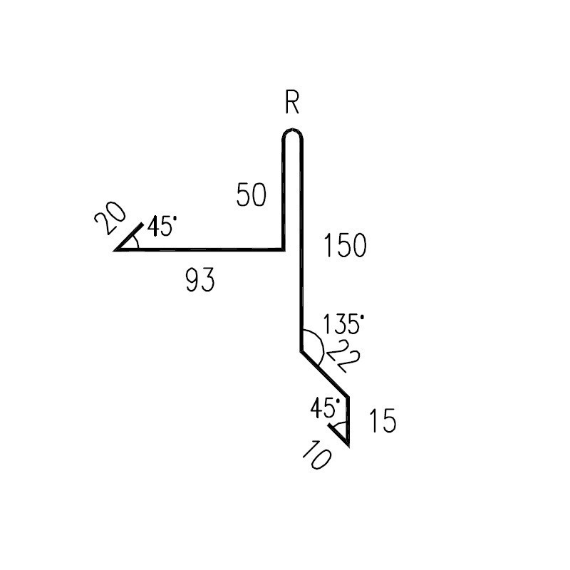 Závětrná lišta RS360SS SP 25 RAL 9005 černá