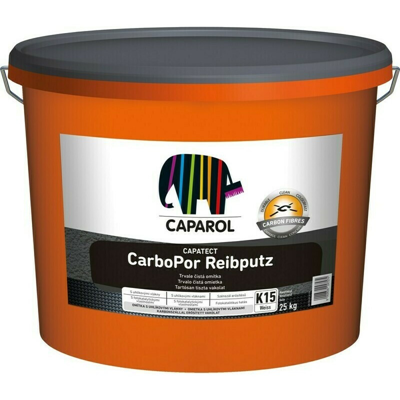 Omítka silikonová Caparol CarboPor Reibputz zrno na zrno 1,5 mm bílá, tónovatelná 25 kg