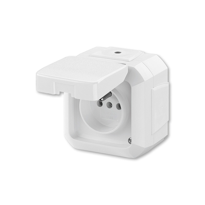 Zásuvka 230 V jednonásobná průběžná ABB Variant IP 54 bílá