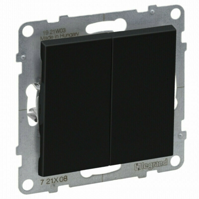 Spínač řazení 6+6 Legrand Suno černá