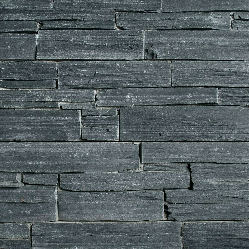 Obklad kamenný lepený DEKSTONE N 3003 Black Slate břidlice plošný 550×150 mm hrubý