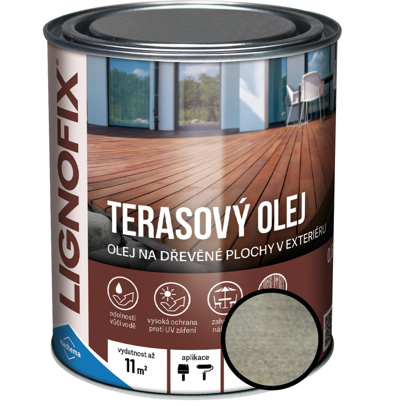 Olej terasový Lignofix antik-šedý, 5 l
