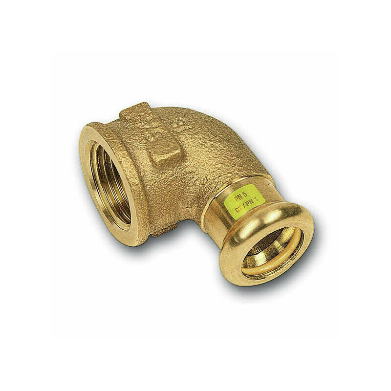 Koleno 90° lisovací Sanha Cu Press Gas 11090G 22×1/2