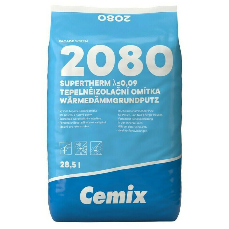Omítka tepelněizolační jádrová Cemix 2080 SUPERTHERM 0,09 28,5 l
