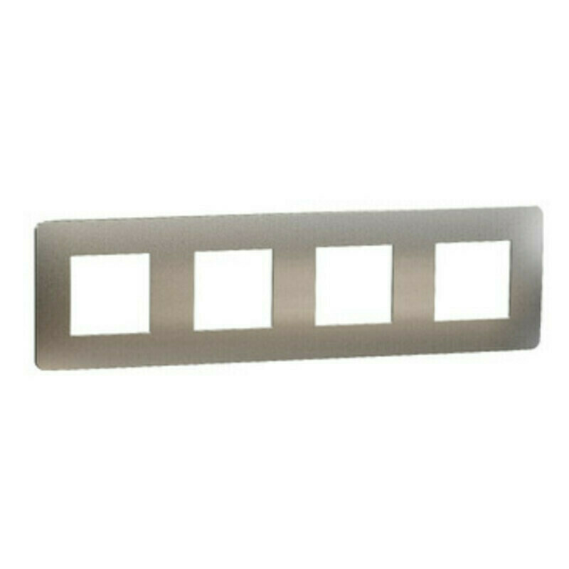 Rámeček Schneider Electric Unica Nová Studio Color čtyřnásobný bílá white aluminium