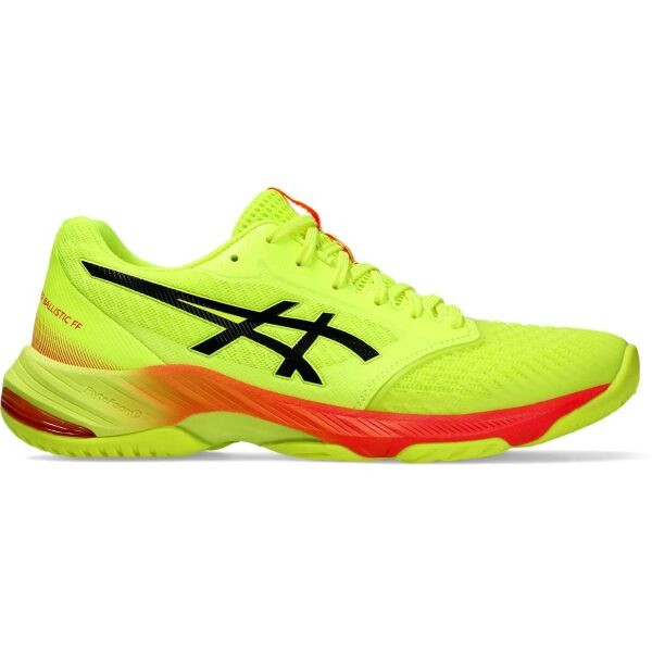 ASICS NETBURNER BALLISTIC FF 3 PARIS Pánská sálová obuv, reflexní neon, velikost 44.5