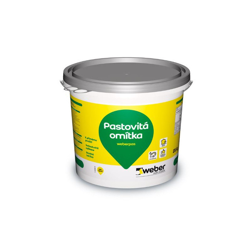 Omítka silikonová weberpas silikon zrnitá 1,5 mm CE5A 25 kg