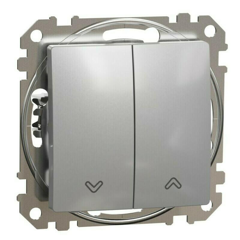 Spínač žaluziový řazení 1+1 s blokací Schneider Sedna Design aluminium