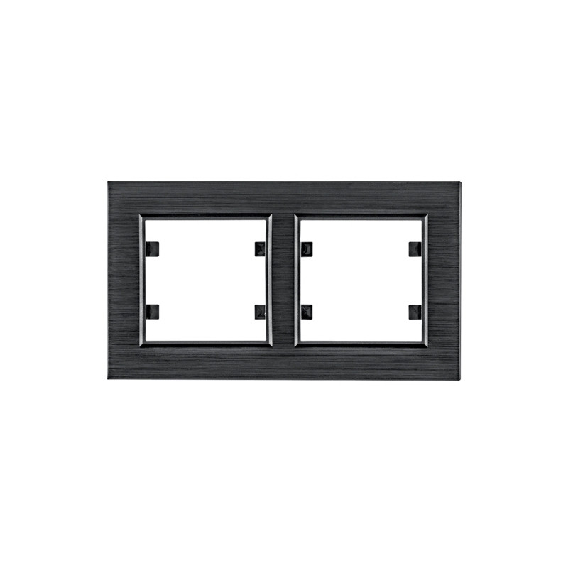 Rámeček Hager Lumina Passion dvojnásobný horizontální černý hliník