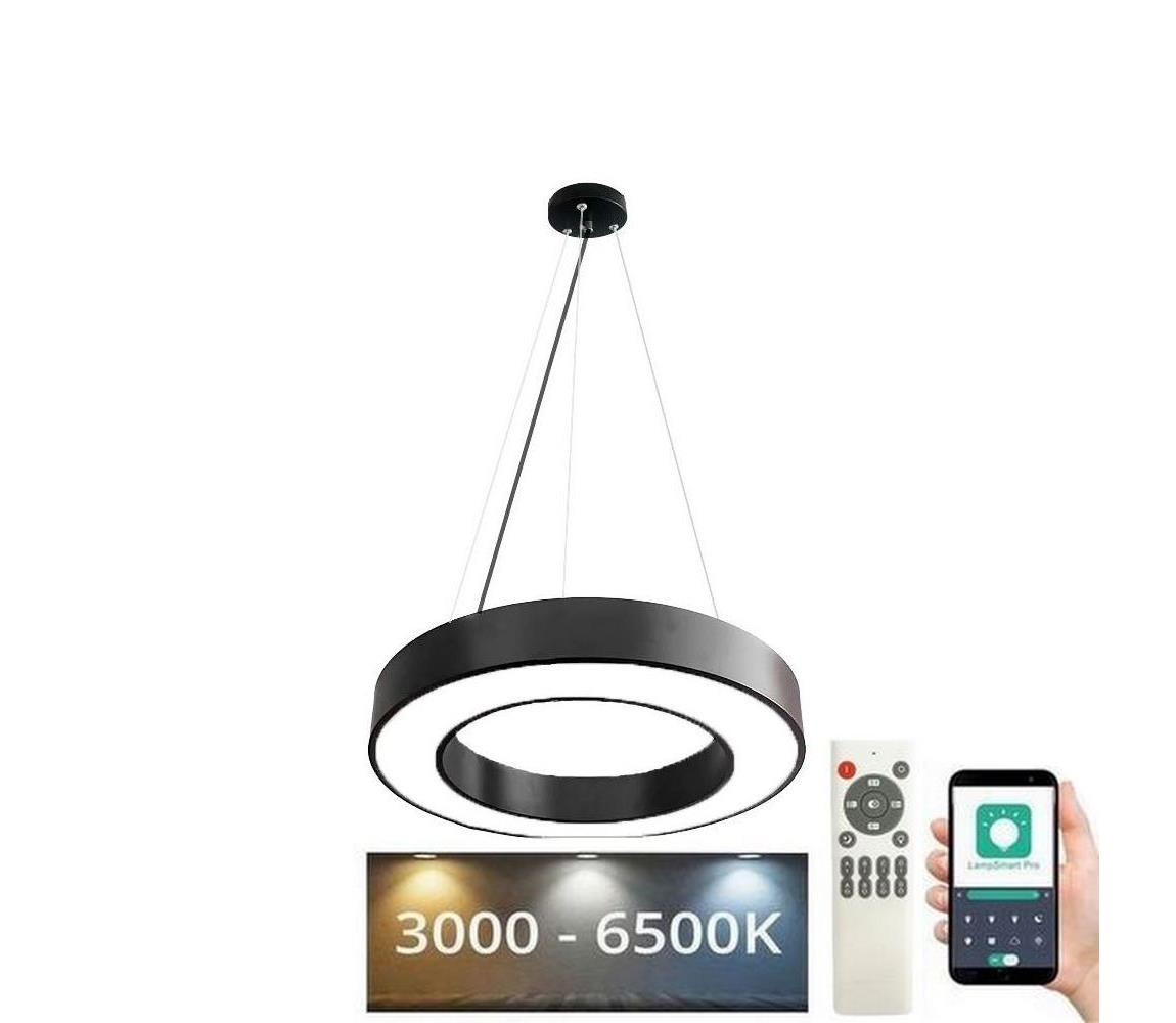 LED Stmívatelný lustr na lanku LED/45W/230V 3000-6500K černá + dálkové ovládání