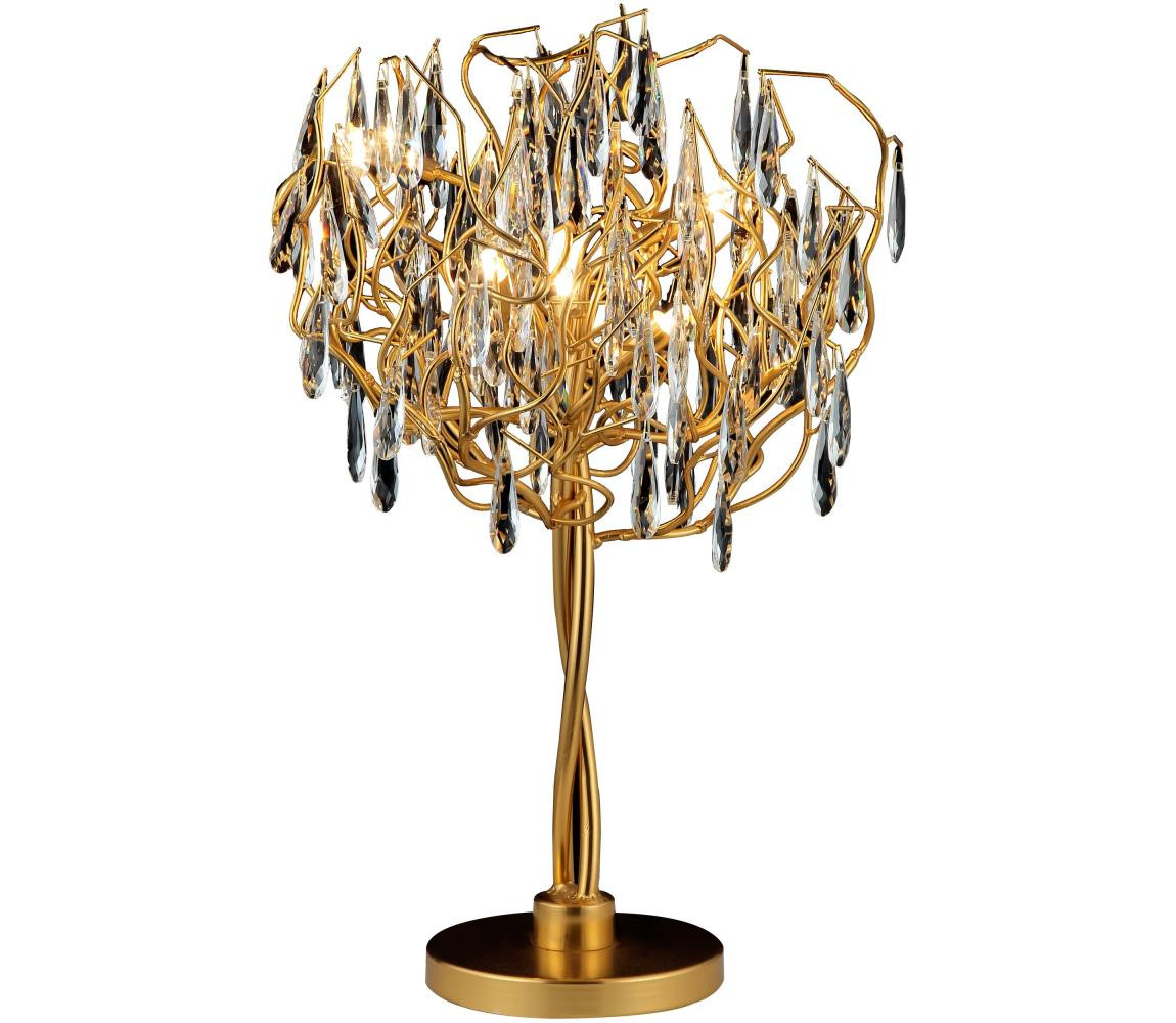 Křišťálová stolní lampa 5xG9/40W/230V zlatá