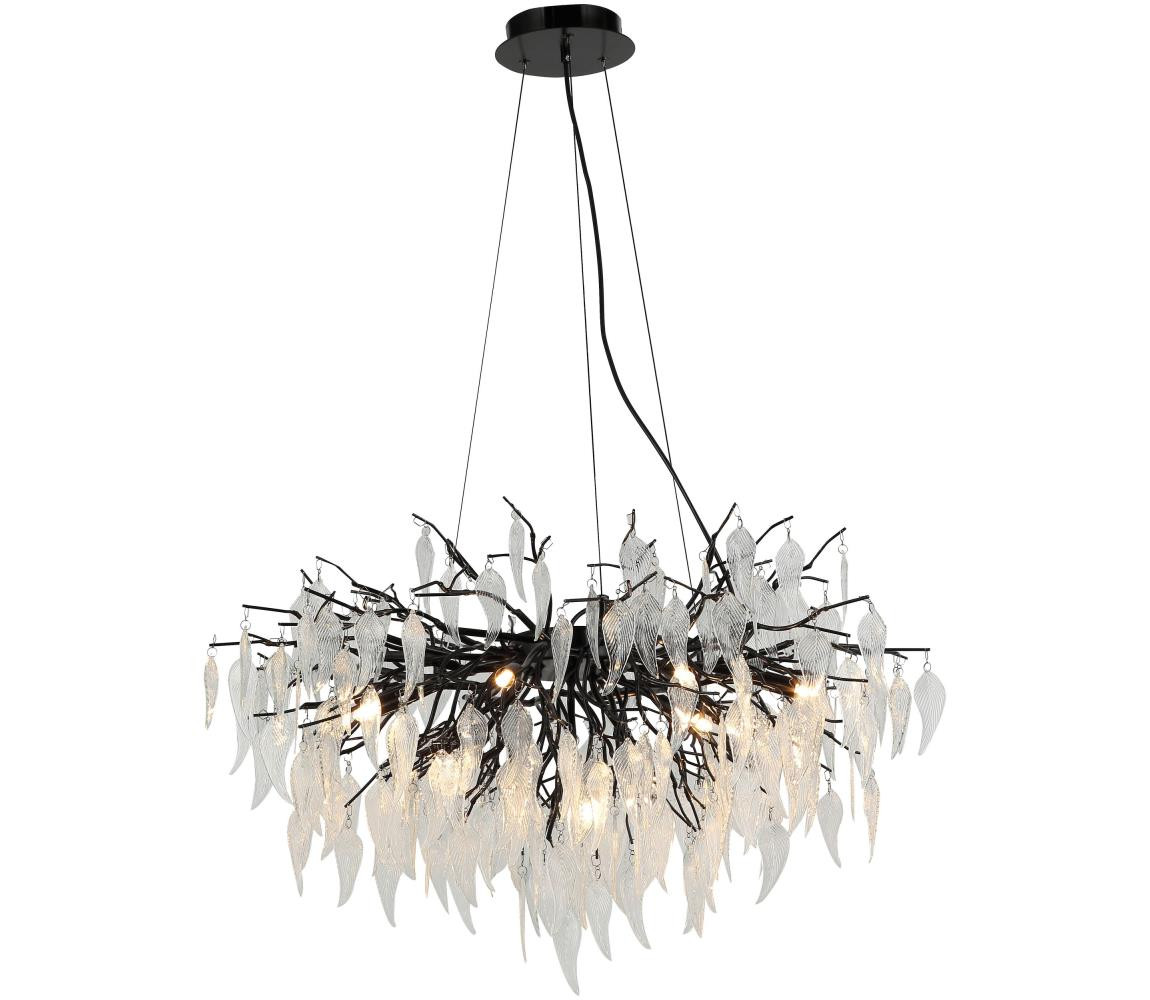 Křišťálový lustr na lanku 12xG9/40W/230V černá