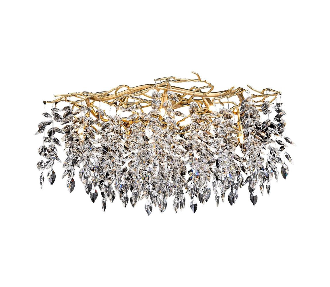 Křišťálový přisazený lustr 12xG9/40W/230V zlatá