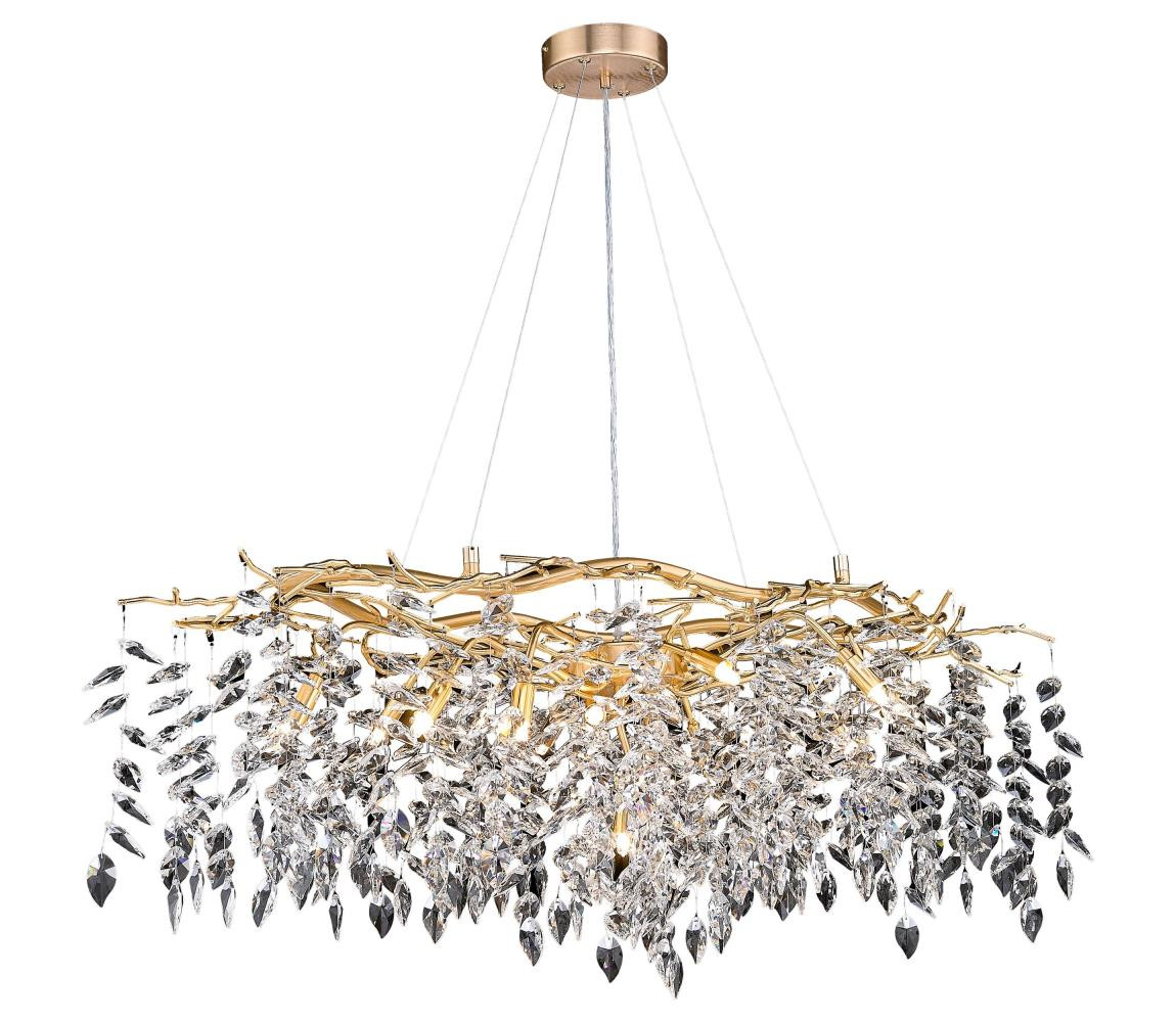 Křišťálový lustr na lanku 12xG9/40W/230V zlatá