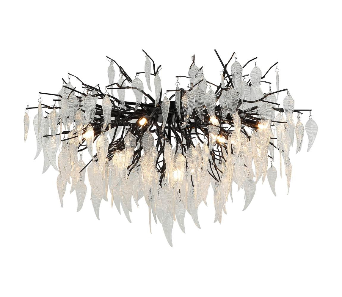 Křišťálový přisazený lustr 10xG9/40W/230V černá