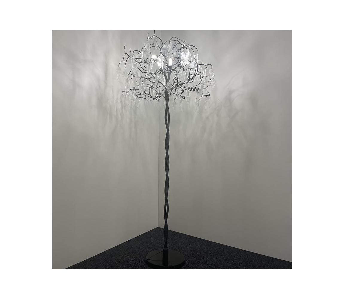 Křišťálová stojací lampa 5xG9/40W/230V černá