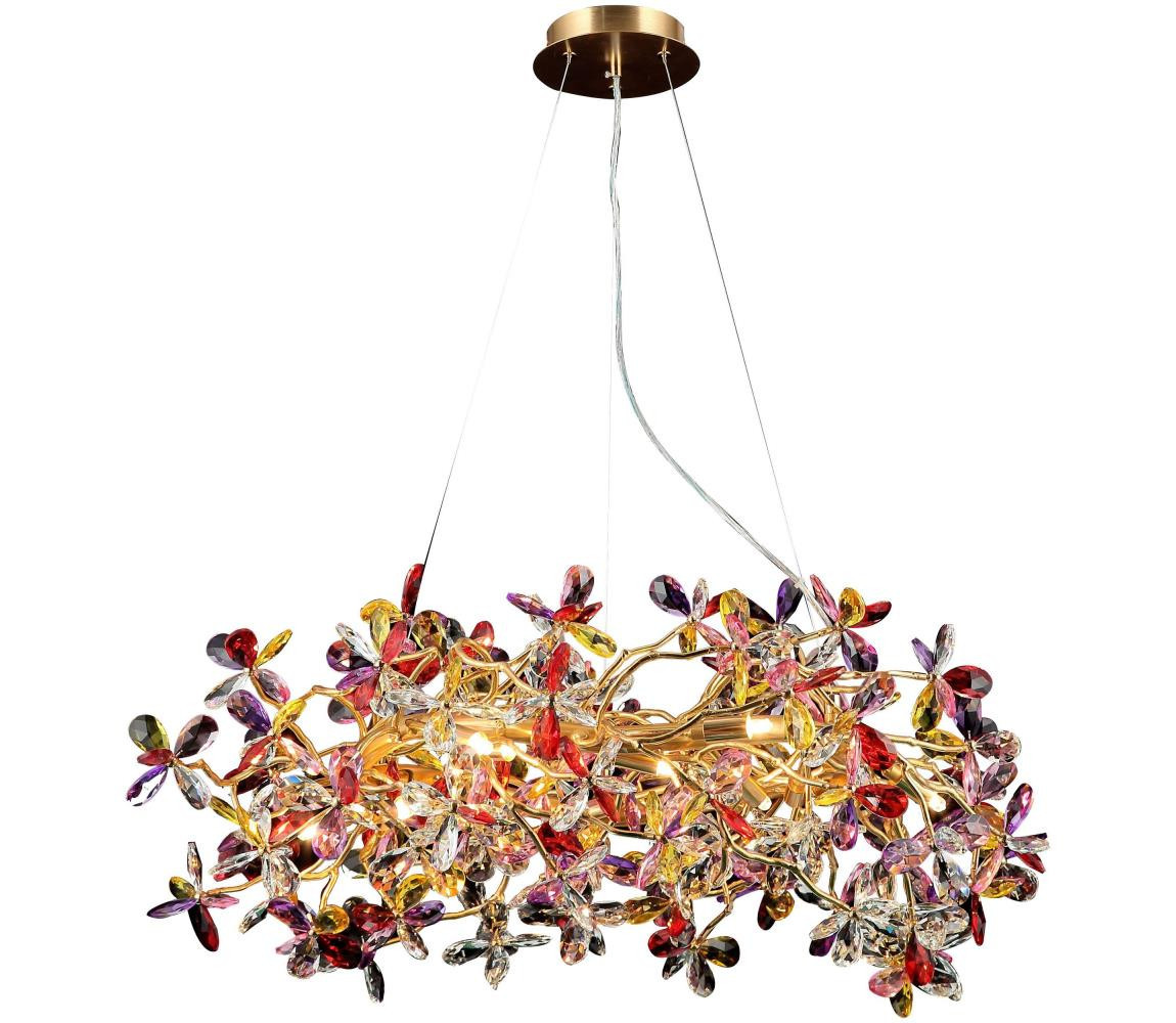 Křišťálový lustr na lanku 16xG9/40W/230V pestrobarevná