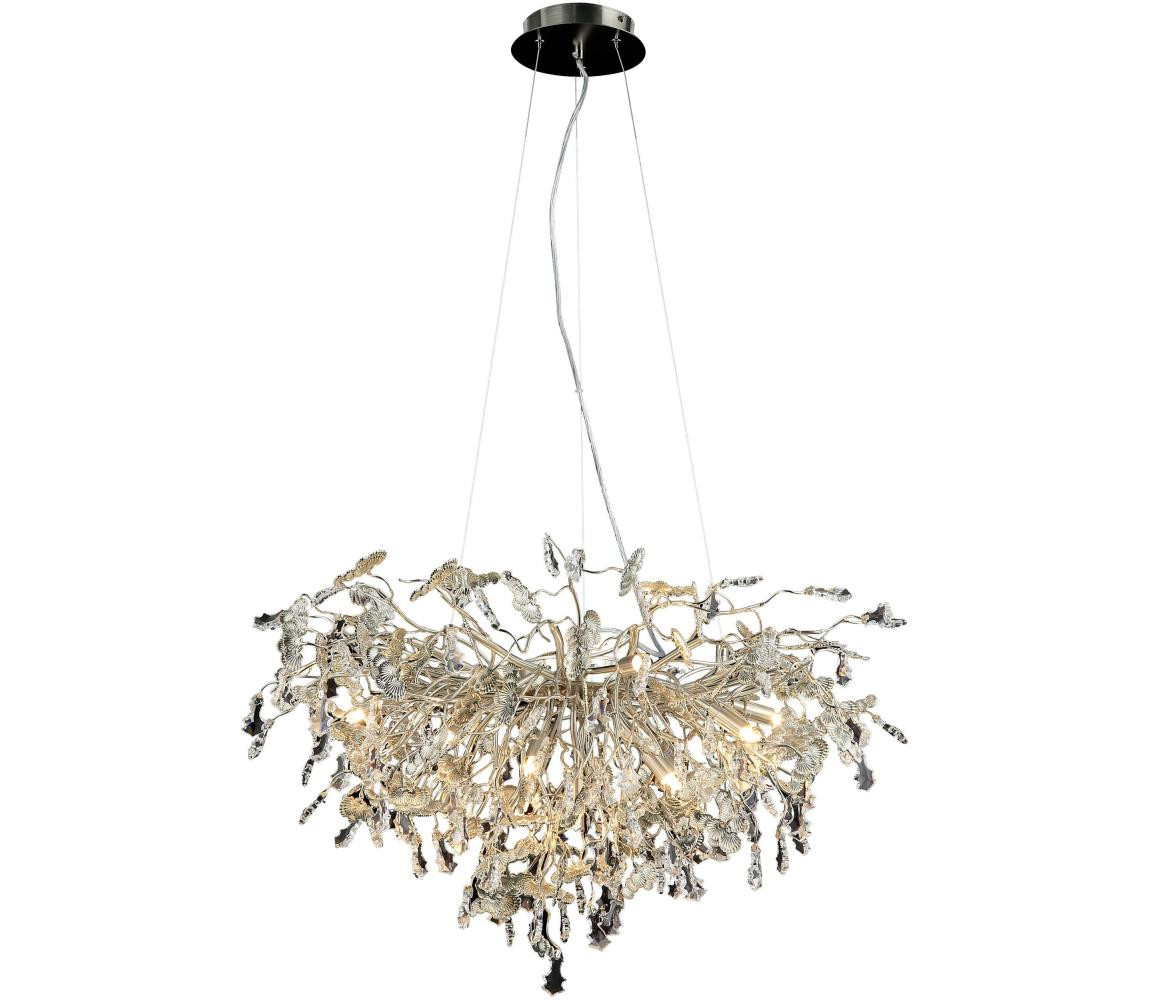 Křišťálový lustr na lanku 13xG9/40W/230V chrom