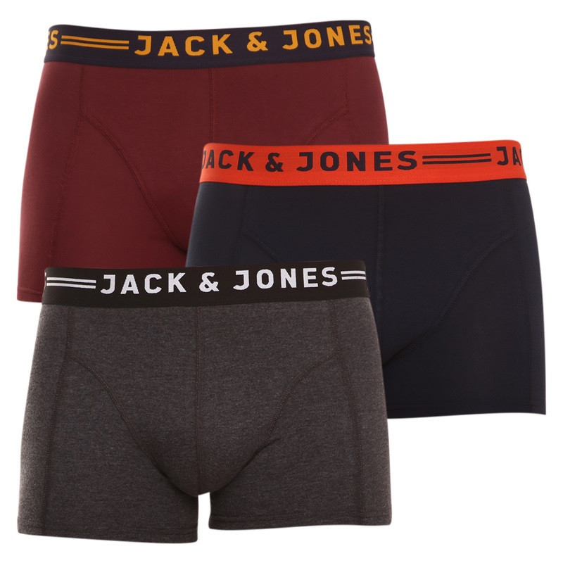 3PACK pánské boxerky Jack and Jones vícebarevné (12113943) XL