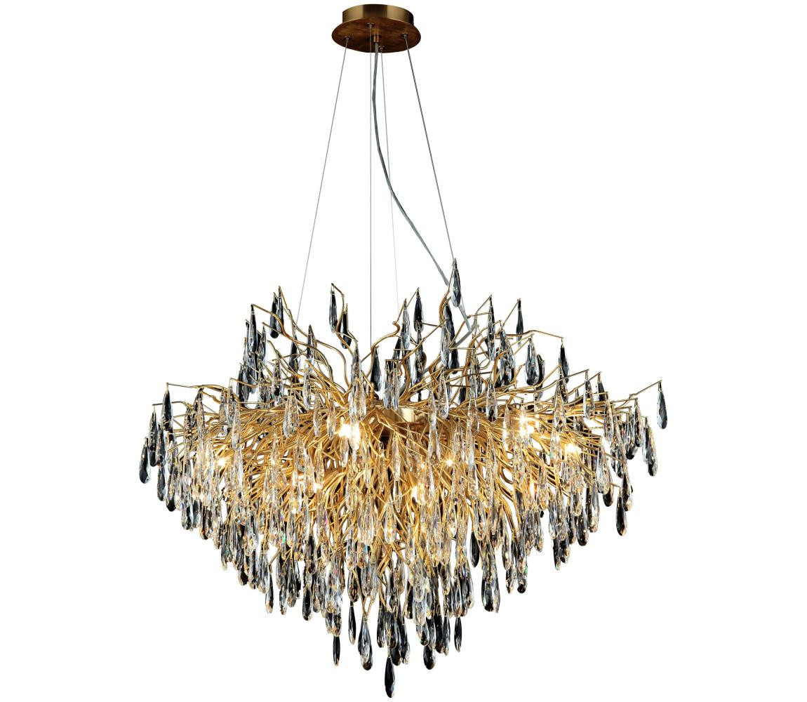 Křišťálový lustr na lanku 11xG9/40W/230V zlatá