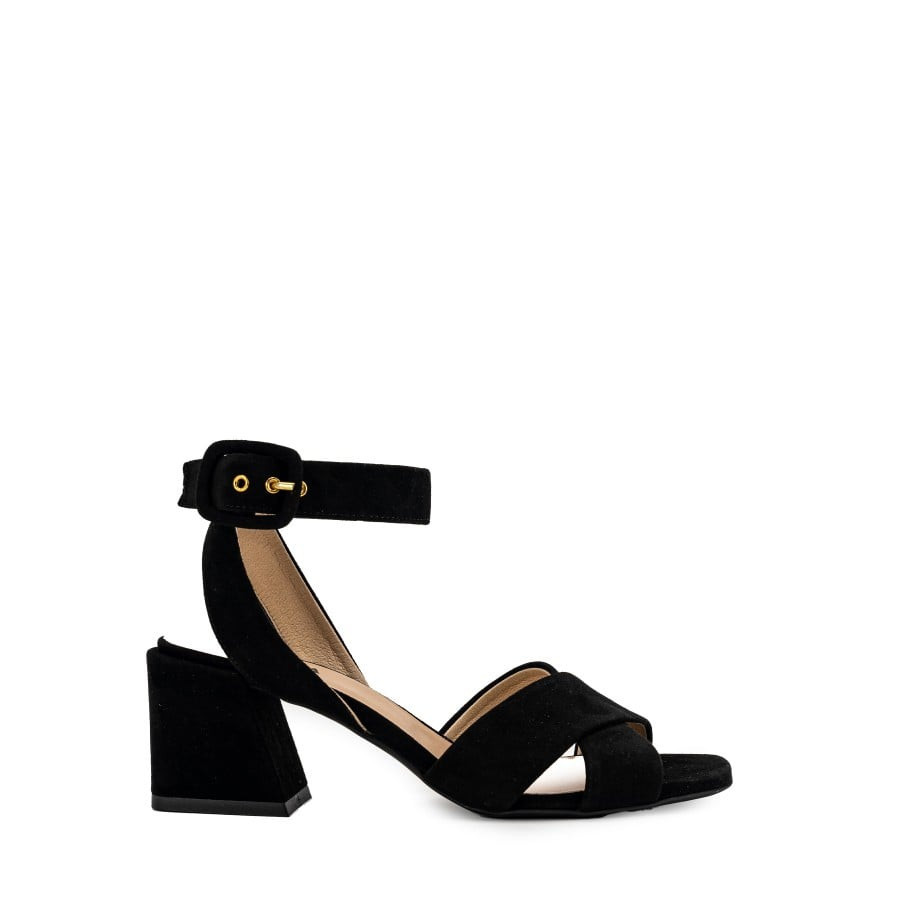 Flip-flops - FURLA CROSS SANDAL T.60 - CAMOSCIO black