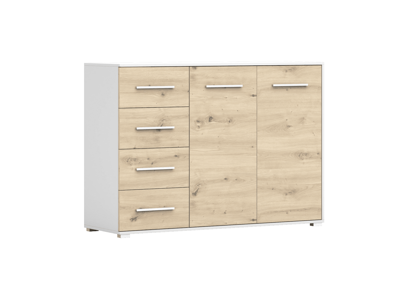 IDZ Komoda FRIDA 2D4S 01, 135 cm Dub Artisan / Bílá