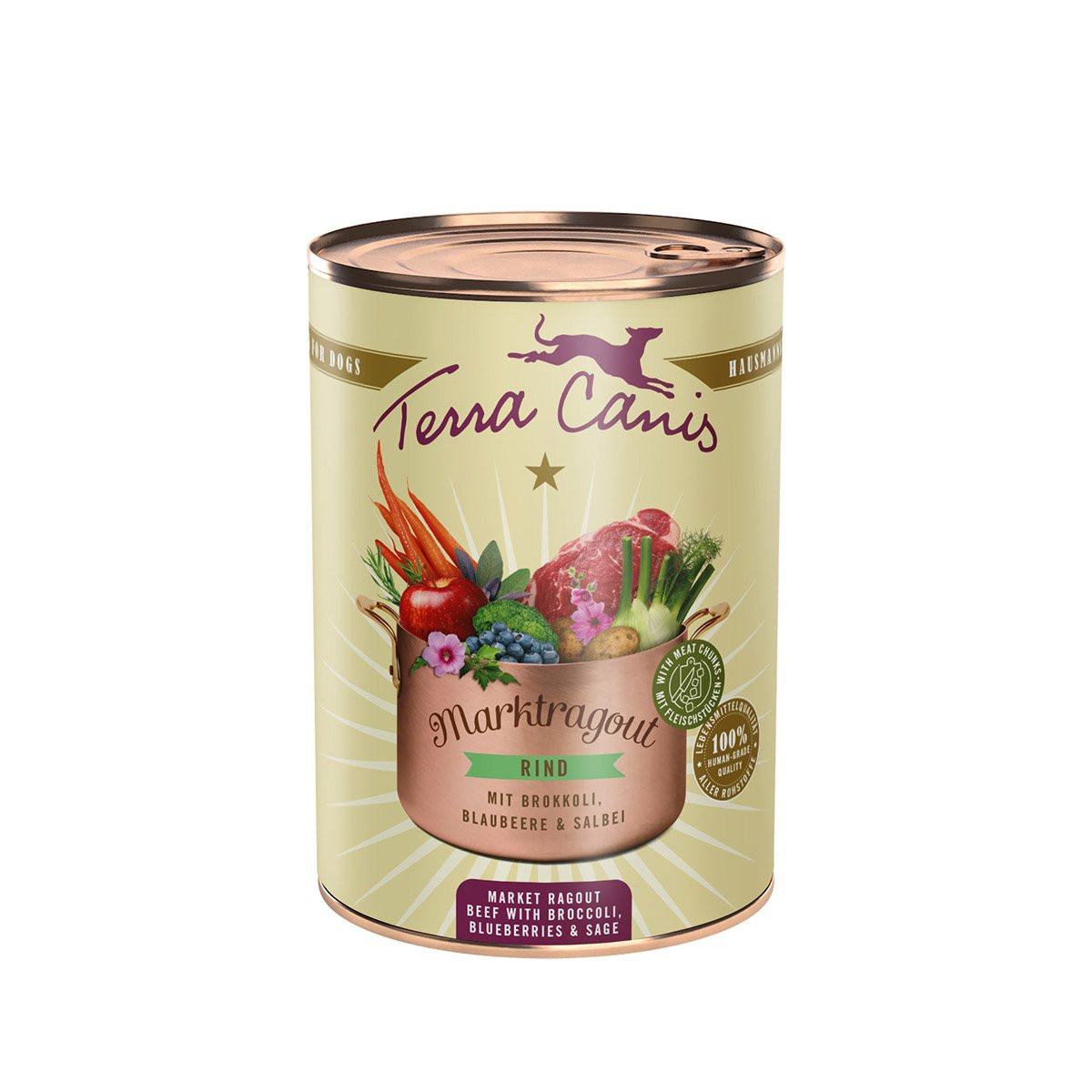 Terra Canis Market Stew 6 x 385 g - Hovězí maso s brokolicí, borůvkami a šalvějí