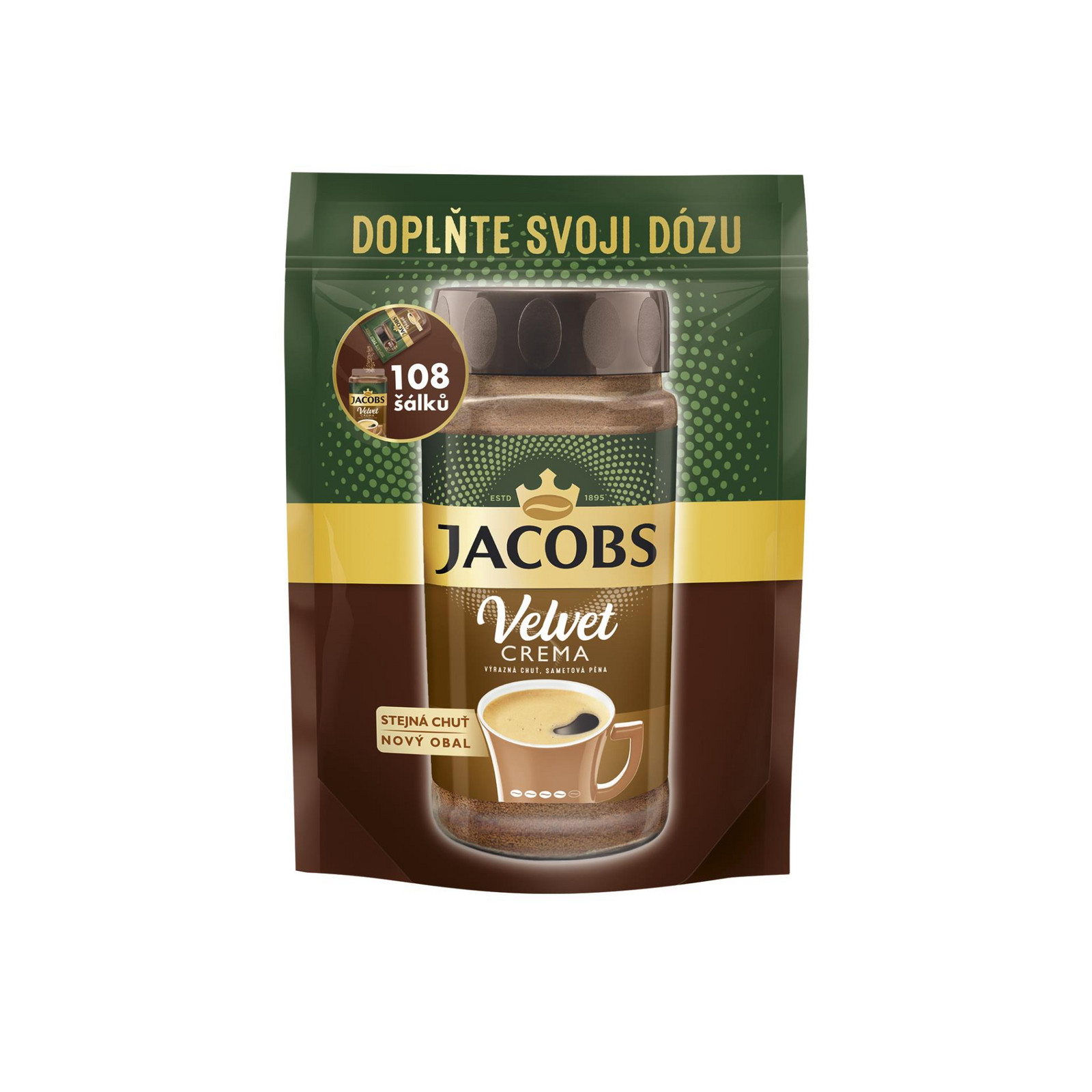 Káva instantní Jacobs Velvet Crema - náhradní náplň 180 g