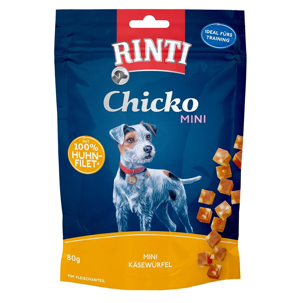 Rinti Extra Chicko Mini - sýrové kostky s kuřecím 6 x 80 g