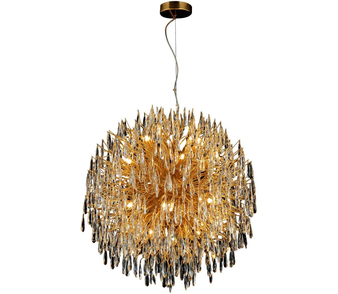 Křišťálový lustr na lanku 24xG9/40W/230V zlatá