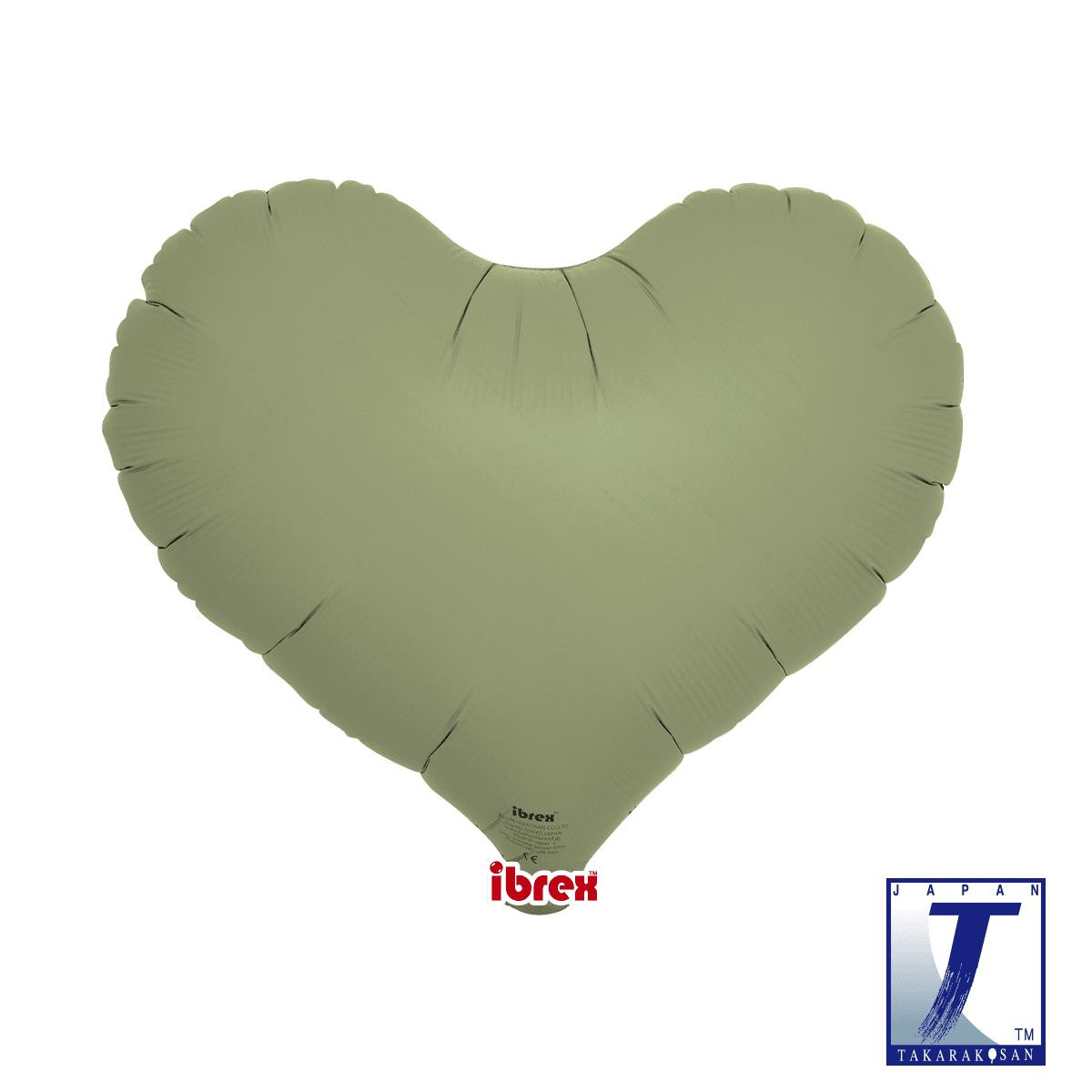 Balónek srdce olivě zelené 35 cm