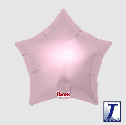 Balónek hvězda světle růžová metalická 63 cm