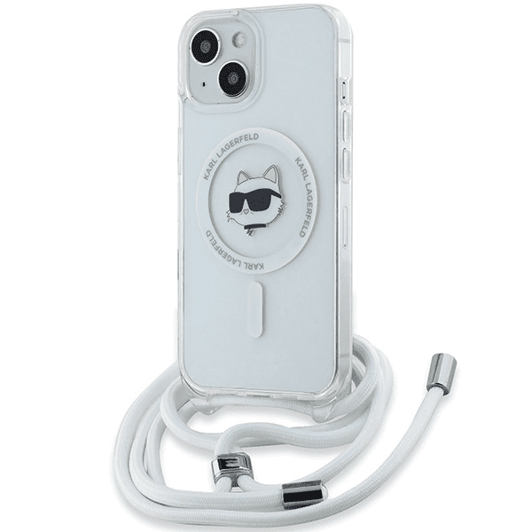 Karl Lagerfeld IML Choupette Head & Cord MagSafe pro iPhone 13 / 14 / 15 - transparentní 3666339287054