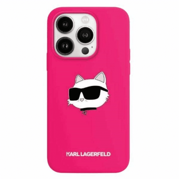 Karl Lagerfeld Silikonové pouzdro MagSafe Choupette Head pro iPhone 15 Pro - růžové 3666339257422