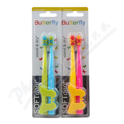 Softdent Butterfly Dětský Zubní Kart.mix Barev 2ks