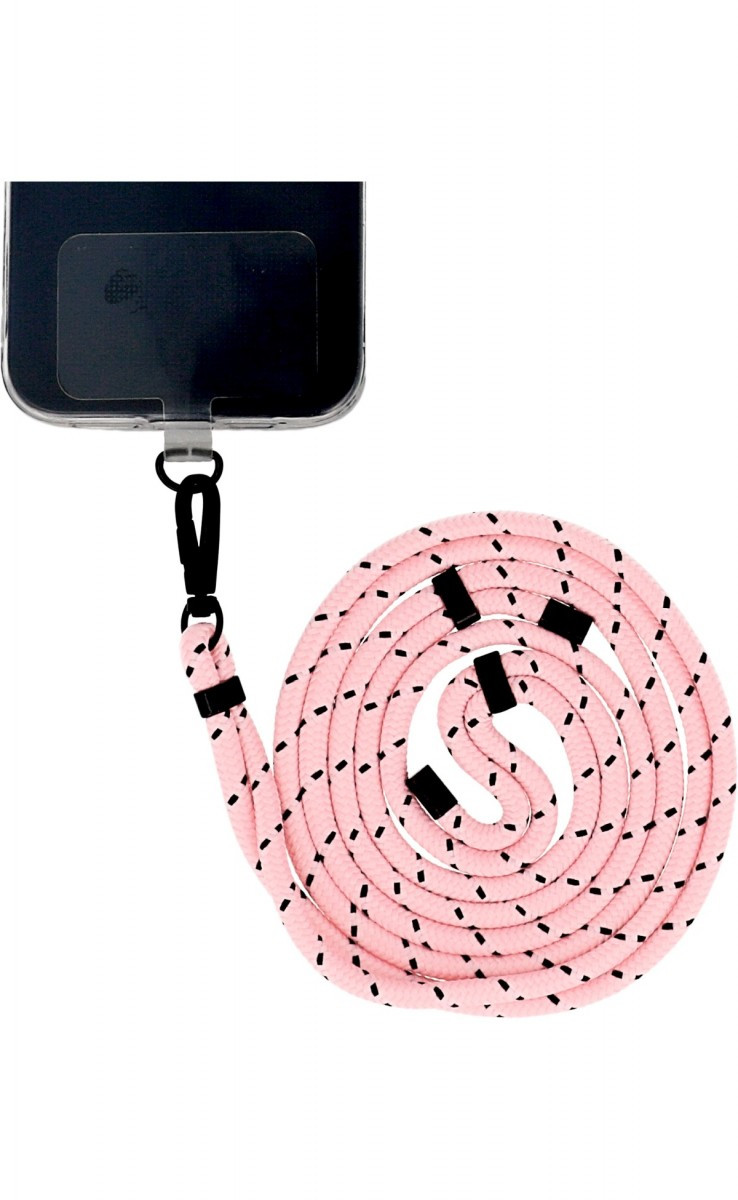 Šňůrka TopQ Pattern na mobil růžovo-černá 6 mm 126334