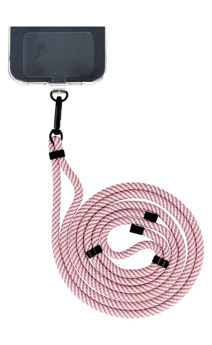 Šňůrka TopQ Pattern na mobil růžovo-hnědá 6 mm 126333