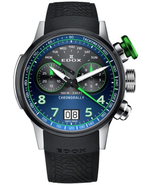 EDOX Chronorally Quartz Chronograph 38003-TINV-BUNV