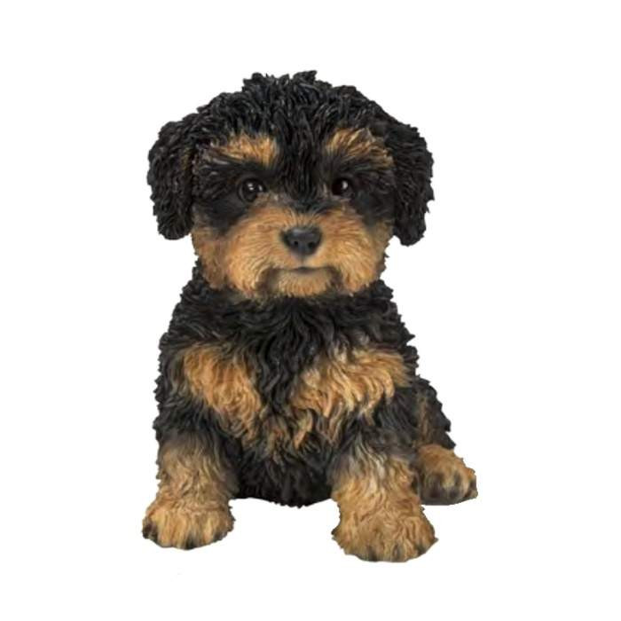 Štěně Cavapoo sedící polyresinové hnědo-černé 15cm