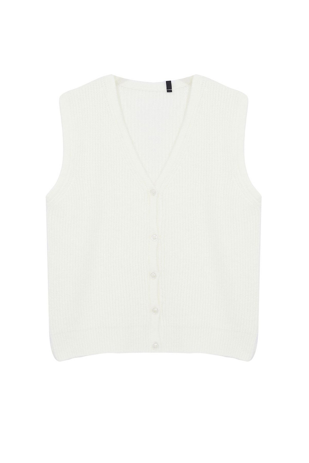 Trendyol Ecru Buttoned V-Neck Regular Vest
