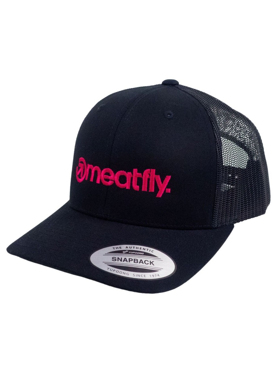 Kšiltovka meatfly logo trucker černá/růžová one size