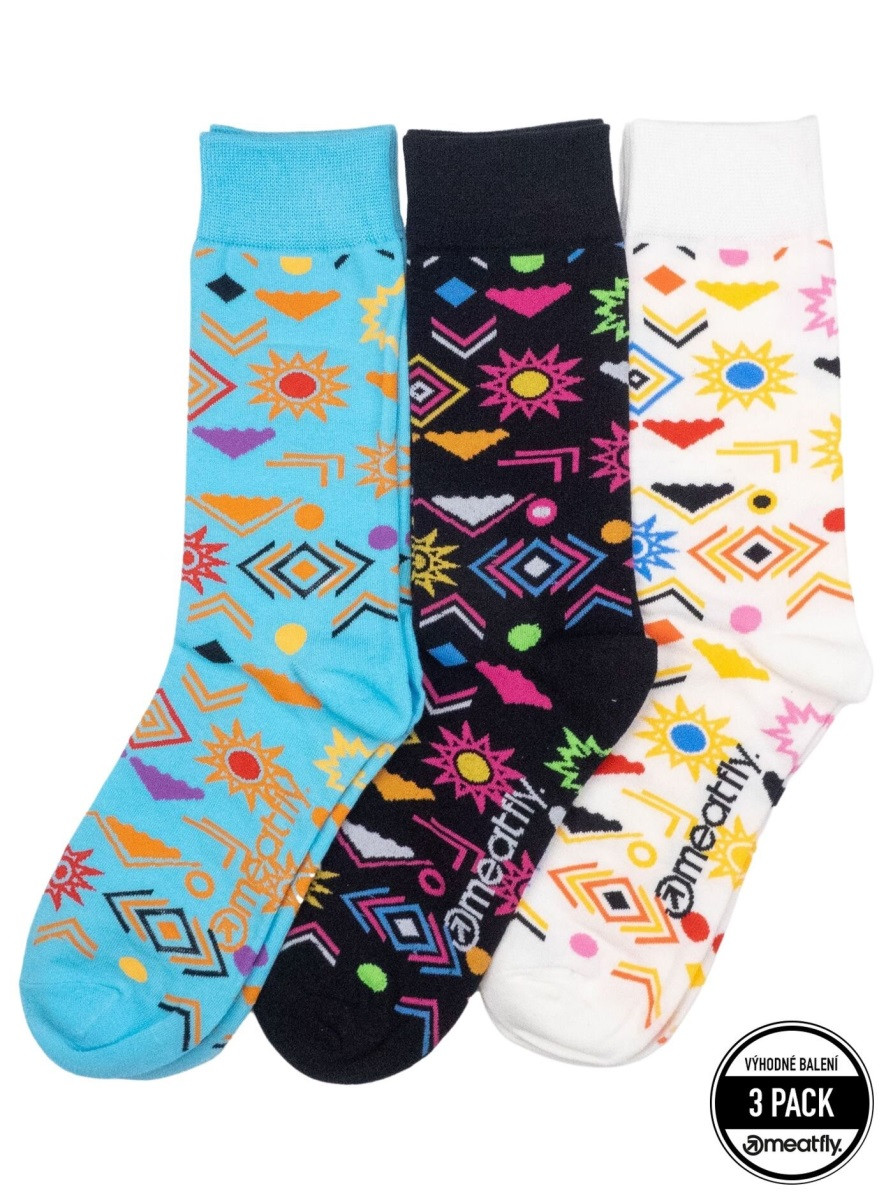 Ponožky meatfly lexy triple pack modrá/bílá s/m