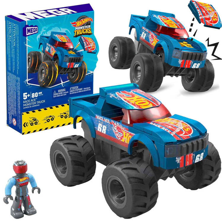 mamido Hot Wheels Kaskadérské auto Monster Truck 80 dílů