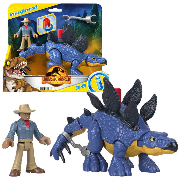 mamido Jurassic World sada Imaginext figurky Stegosaurus a Dr. Grant