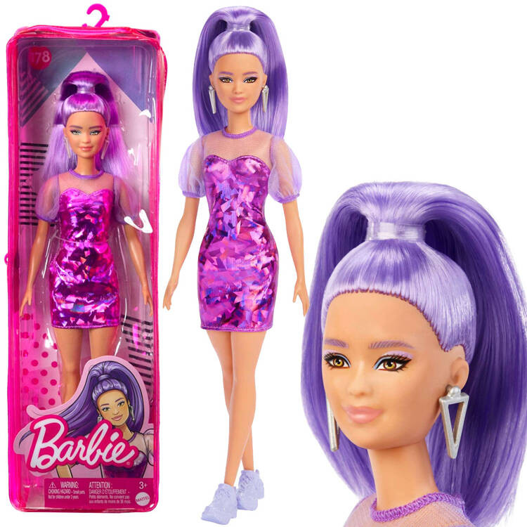 mamido Modelka Barbie Fashionistas č. 178 fialový outfit