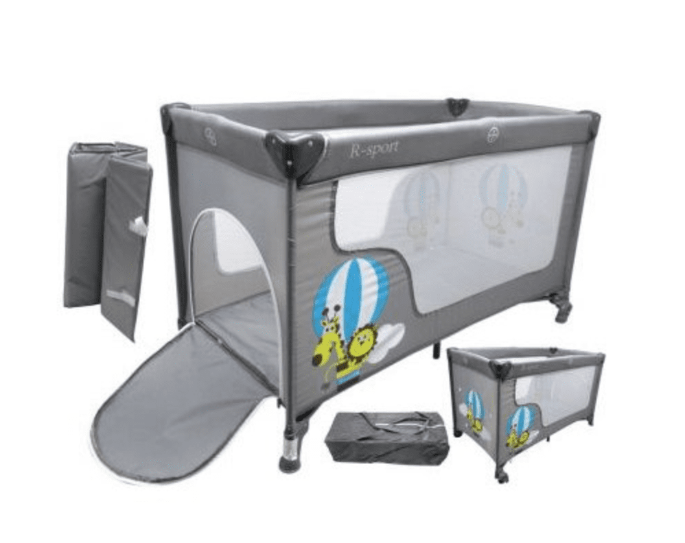 mamido Skládací cestovní postýlka K2 šedá