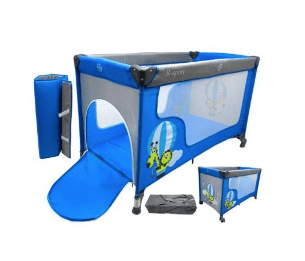 mamido Skládací cestovní postýlka K2 modrá